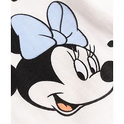 Babyhug Disney 100% Cotton Knit Half Sleeves Co-Ords T-Shirt & Shorts Night Suit With Minnie Mouse Graphic - White