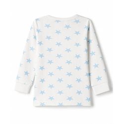 Babyhug Knit Full Sleeves Star Printed Pullover Vest & Leggings Thermal Inner Wear Set - OffWhite