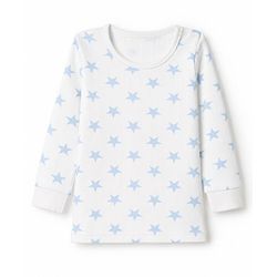 Babyhug Knit Full Sleeves Star Printed Pullover Vest & Leggings Thermal Inner Wear Set - OffWhite