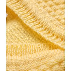 Babyhug Cable Knit Full Sleeves Baby Sweater Set with Cap & Mittens - Yellow
