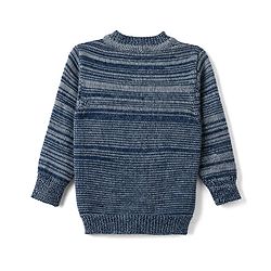 Babyhug Knit Full Sleeves Sweater Set with Cap & Mittens - Navy Blue