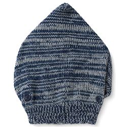Babyhug Knit Full Sleeves Sweater Set with Cap & Mittens - Navy Blue