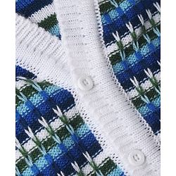Babyhug Knit Full Sleeves Sweater Set With Cap Booties & Stripes Design - Blue