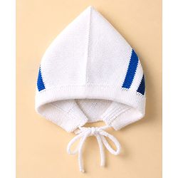 Babyhug Knit Full Sleeves Sweater Set With Cap Booties & Stripes Design - Blue