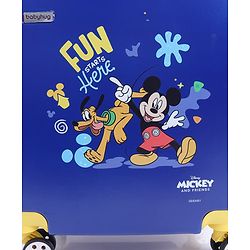 Babyhug Disney Mickey Kids Travel Luggage with Wheels & Carry-On Luggage Pack of 2 - 15 & 13 Inches| Shock Resistant| Telescopic Handle| Water Resistant| Easy Zipper Closure| Durable Wheels| TSA Lock