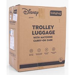 Babyhug Disney Mickey Kids Travel Luggage with Wheels & Carry-On Luggage Pack of 2 - 15 & 13 Inches| Shock Resistant| Telescopic Handle| Water Resistant| Easy Zipper Closure| Durable Wheels| TSA Lock