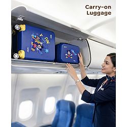 Babyhug Disney Mickey Kids Travel Luggage with Wheels & Carry-On Luggage Pack of 2 - 15 & 13 Inches| Shock Resistant| Telescopic Handle| Water Resistant| Easy Zipper Closure| Durable Wheels| TSA Lock