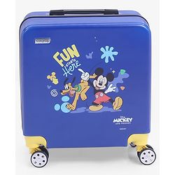 Babyhug Disney Mickey Kids Travel Luggage with Wheels & Carry-On Luggage Pack of 2 - 15 & 13 Inches| Shock Resistant| Telescopic Handle| Water Resistant| Easy Zipper Closure| Durable Wheels| TSA Lock