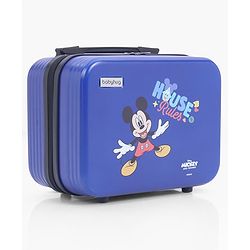 Babyhug Disney Mickey Kids Travel Luggage with Wheels & Carry-On Luggage Pack of 2 - 15 & 13 Inches| Shock Resistant| Telescopic Handle| Water Resistant| Easy Zipper Closure| Durable Wheels| TSA Lock