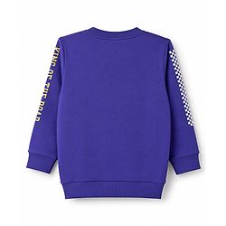 Babyhug 100% Cotton Terry Knit Full Sleeves Text Printed T-Shirt & Lounge Pant Set - Purple
