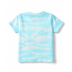 Babyhug 100% Cotton Single Jersey Knit Half Sleeves T-Shirt & Shorts With Text Print - Light Blue