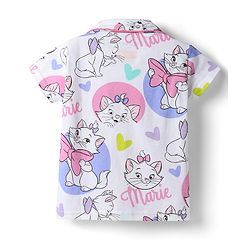 Babyhug Disney Single Jersey Knit Half Sleeves Shirt & Shorts Co-ords Night Suit with Marie Graphics Pack of 2- Multicolour