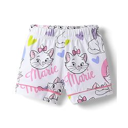 Babyhug Disney Single Jersey Knit Half Sleeves Shirt & Shorts Co-ords Night Suit with Marie Graphics Pack of 2- Multicolour