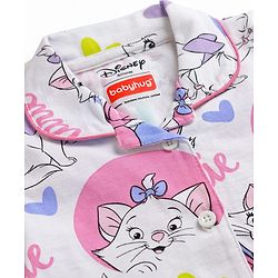 Babyhug Disney Single Jersey Knit Half Sleeves Shirt & Shorts Co-ords Night Suit with Marie Graphics Pack of 2- Multicolour
