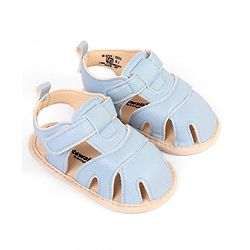 Cute Walk by Babyhug Velcro Closure Solid Booties - Light Blue