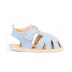Cute Walk by Babyhug Velcro Closure Solid Booties - Light Blue