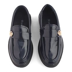 Cute Walk by Babyhug Slip On Formal Wear Loafer With Applique - Navy Blue