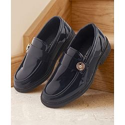 Cute Walk by Babyhug Slip On Formal Wear Loafer With Applique - Navy Blue
