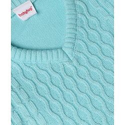 Babyhug Knit Full Sleeves Sweater Set With Cable Knit - Light Blue