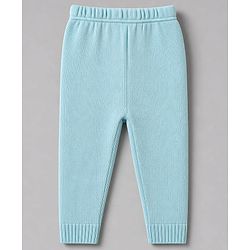 Babyhug Knit Full Sleeves Sweater Set With Cable Knit - Light Blue