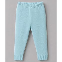 Babyhug Knit Full Sleeves Sweater Set With Cable Knit - Light Blue