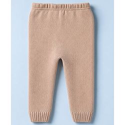 Babyhug Knit Full Sleeves Sweater Set With Cable Knit - Light Brown