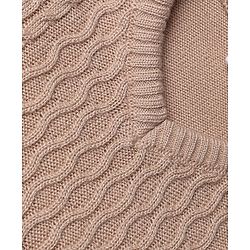 Babyhug Knit Full Sleeves Sweater Set With Cable Knit - Light Brown