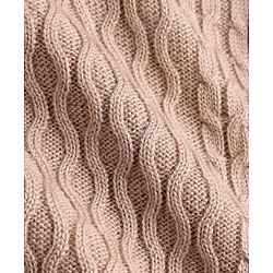 Babyhug Knit Full Sleeves Sweater Set With Cable Knit - Light Brown