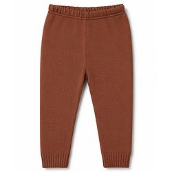 Babyhug Knit Full Sleeves Sweater Set With Cable Knit - Brown