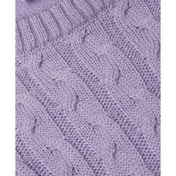 Babyhug Knit Full Sleeves Sweater Set with Cable Knit Design - Purple