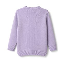 Babyhug Knit Full Sleeves Sweater Set with Cable Knit Design - Purple