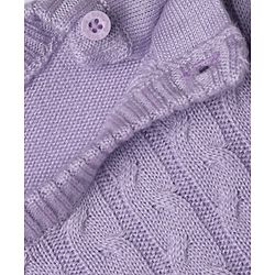 Babyhug Knit Full Sleeves Sweater Set with Cable Knit Design - Purple