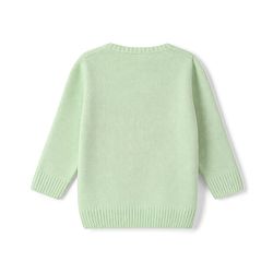 Babyhug Knit Full Sleeves Sweater Set With Cable Knit Design - Light Green