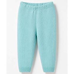Babyhug Knit Full Sleeves Cable Design Sweater Set - Light Blue