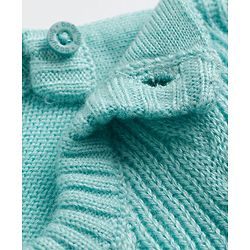 Babyhug Knit Full Sleeves Cable Design Sweater Set - Light Blue