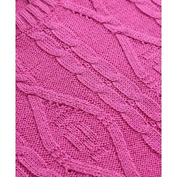 Babyhug Knit Sweater Set with Full Sleeves and Cable Knit in Fuchsia