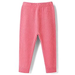 Babyhug Knit Full Sleeves Cable Design Sweater Set - Peach