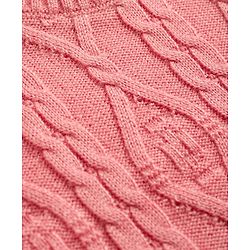 Babyhug Knit Full Sleeves Cable Design Sweater Set - Peach