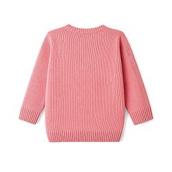 Babyhug Knit Full Sleeves Cable Design Sweater Set - Peach