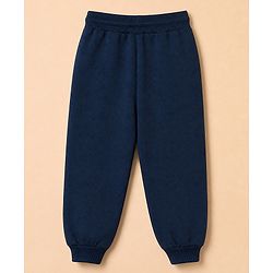 Babyhug Disney Terry Knit Full Sleeves Hooded T-shirt and Joggers Set With Mickey Mouse Graphic - Navy Blue