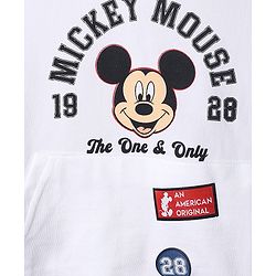 Babyhug Disney Terry Knit Full Sleeves Hooded T-shirt and Joggers Set With Mickey Mouse Graphic - Navy Blue