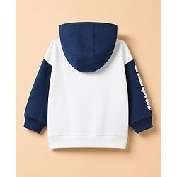 Babyhug Disney Terry Knit Full Sleeves Hooded T-shirt and Joggers Set With Mickey Mouse Graphic - Navy Blue