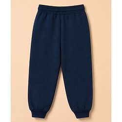 Babyhug Disney Terry Knit Full Sleeves Hooded T-shirt and Joggers Set With Mickey Mouse Graphic - Navy Blue