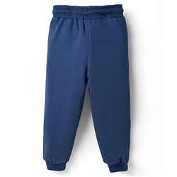 Babyhyug Disney 100% Cotton Terry Knit Full Sleeves T-Shirt & Jogger Set Mickey & Donald Print - Navy Blue