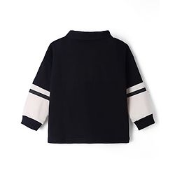 Babyhug Disney 100% Cotton Terry Knit T-Shirts with Full Sleeves and Mickey Mouse Print - Black White