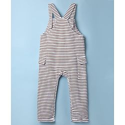 Babyhug Disney 100% Cotton Single Jersey Knit Full Sleeves Dungaree and Tee with The Lion King Graphic Print & Patch - White