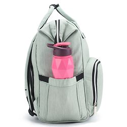 Babyhug Spacious and Multifunctional Denim Diaper Backpack - Safari Green| Wide Fish Mouth Opening| Insulated Feeding Bottle Pouches| Wipes Dispenser| Easy Access Back Opening