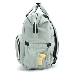 Babyhug Spacious and Multifunctional Denim Diaper Backpack - Safari Green| Wide Fish Mouth Opening| Insulated Feeding Bottle Pouches| Wipes Dispenser| Easy Access Back Opening
