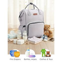Babyhug Spacious and Multifunctional Denim Diaper Backpack - Safari Green| Wide Fish Mouth Opening| Insulated Feeding Bottle Pouches| Wipes Dispenser| Easy Access Back Opening