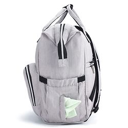 Babyhug Spacious and Multifunctional Denim Diaper Backpack - Safari Green| Wide Fish Mouth Opening| Insulated Feeding Bottle Pouches| Wipes Dispenser| Easy Access Back Opening